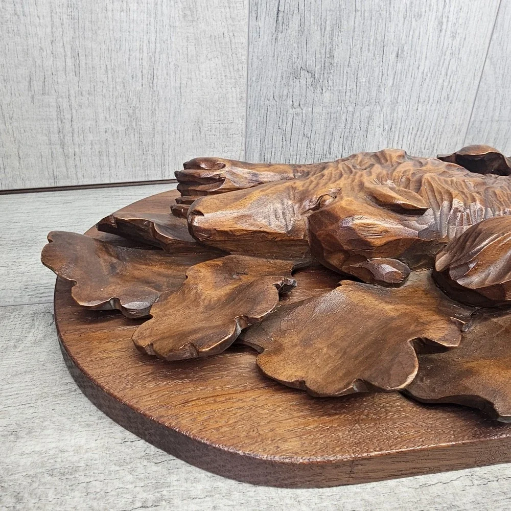 Wow Vtg Black Forest Wall Plaque Hunting Fox Trophy 21.5